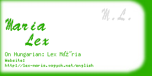 maria lex business card